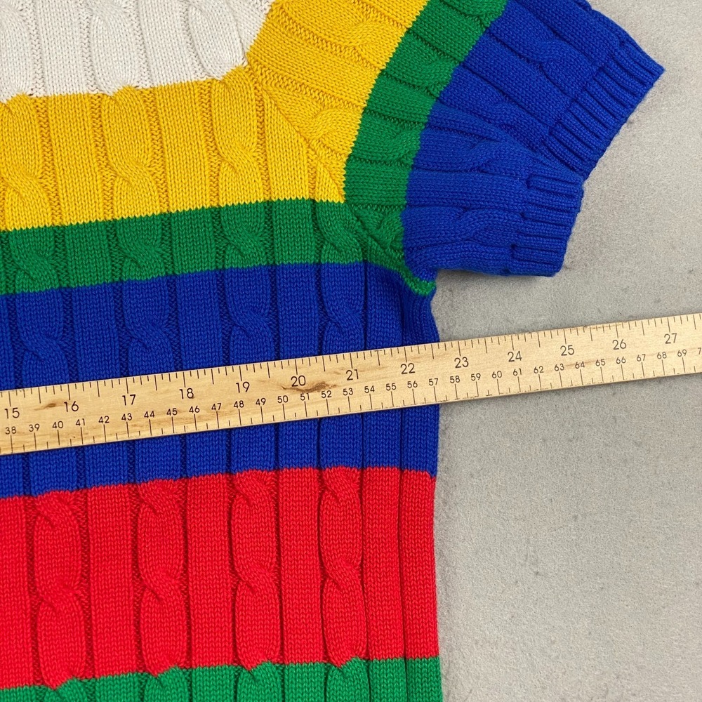 Polo Ralph Lauren Womens Cable Knit pocket Sweater 2XL colorful Preppy pony - Picture 12 of 14